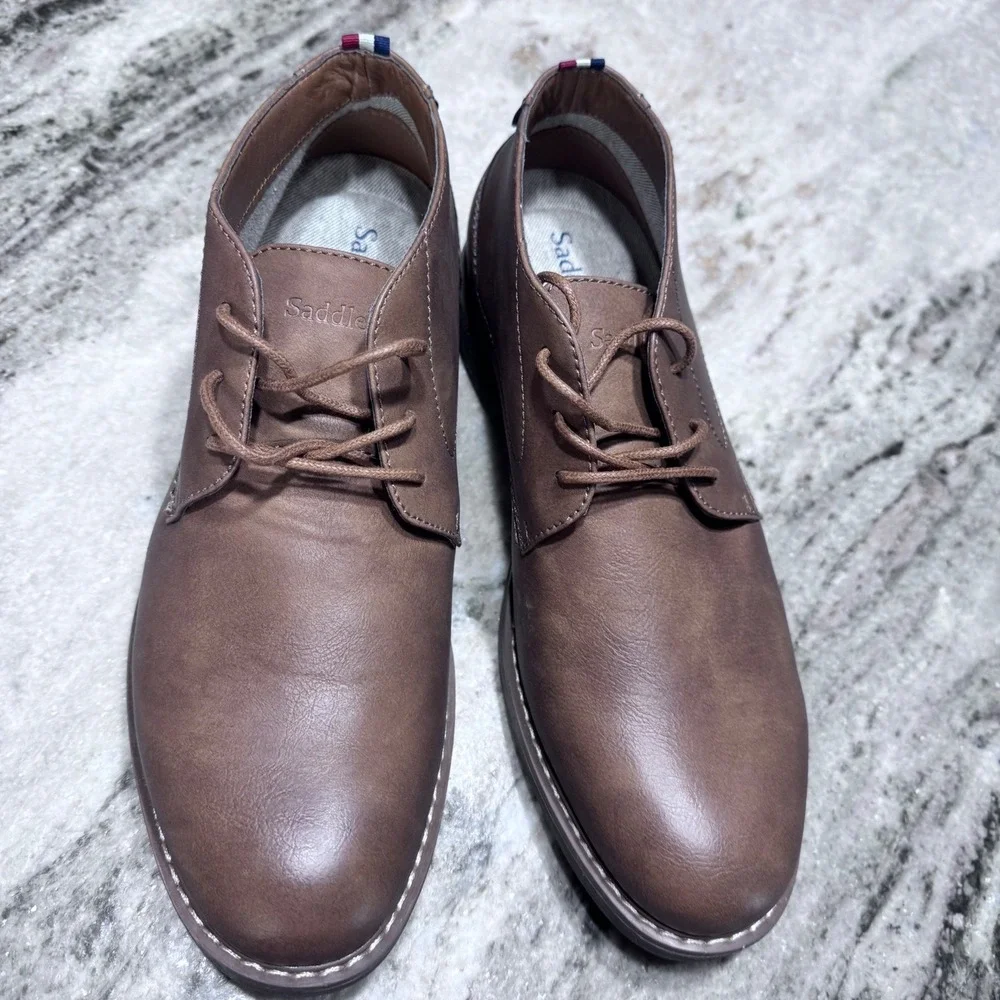 Saddlebred Chukka Boots Faux Leather Brown Mens 8.5 Business Casual Classic